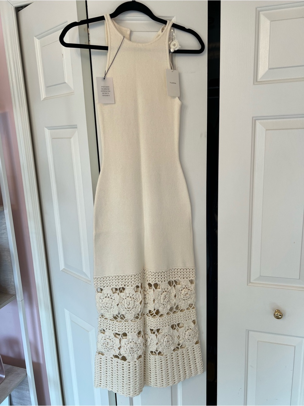 Tularosa Finley Crochet Midi Dress in Ivory NWT